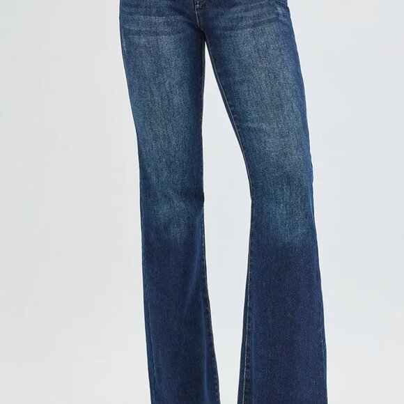 RISEN Full Size Tummy Control Mid Rise Flare Jeans Plus Size - Picture 3 of 6
